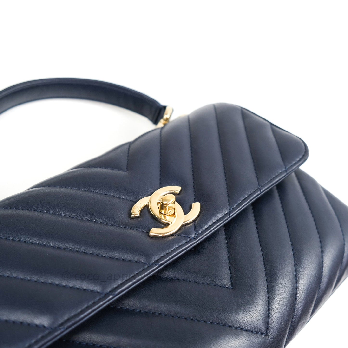 Chanel Trendy CC Small Chevron Navy Lambskin Gold Hardware