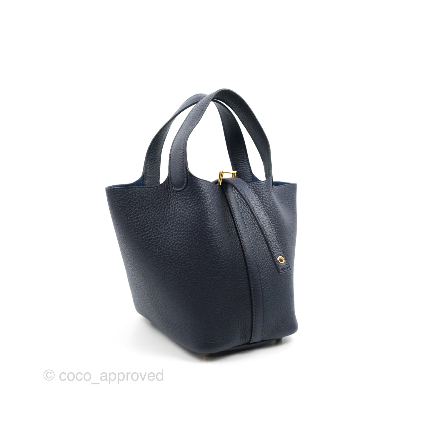 Hermès Picotin 18 PM Bleu Nuit Clemence Gold Hardware
