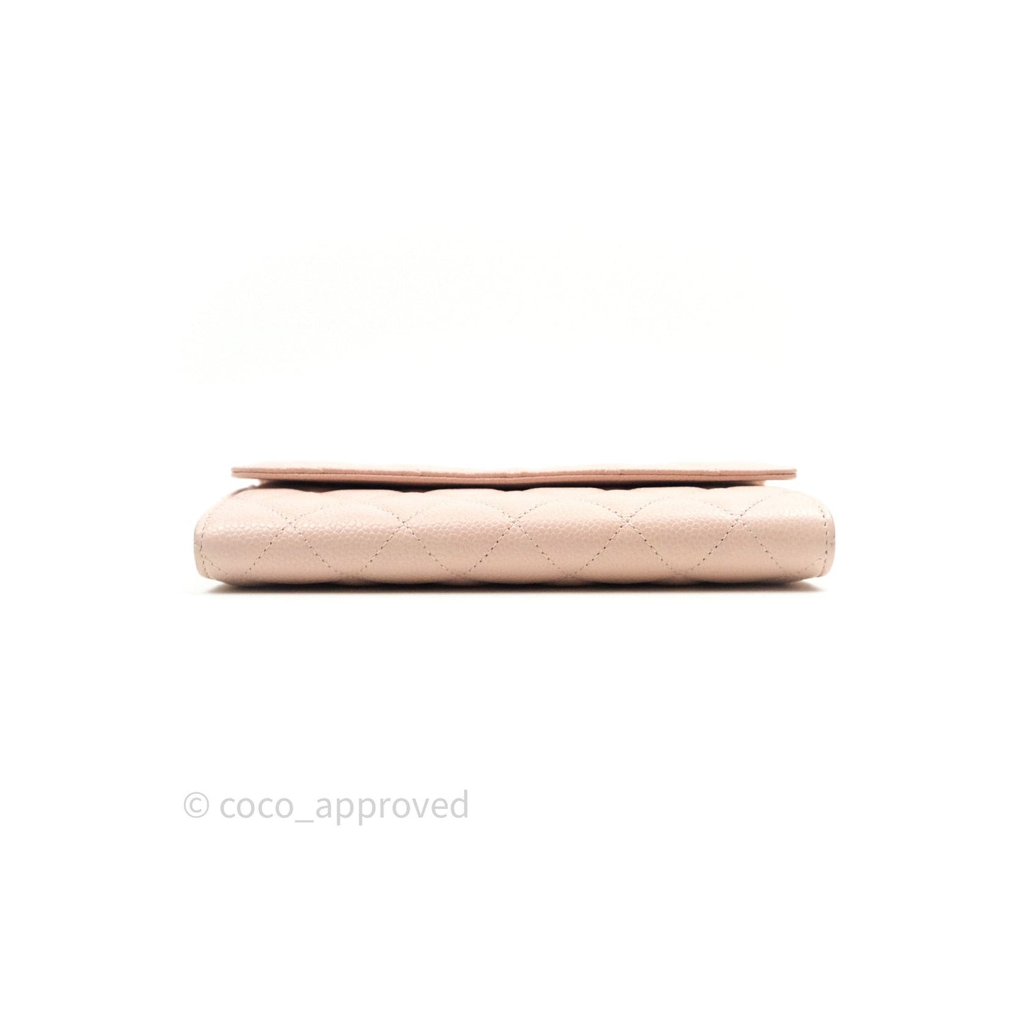 Chanel Sakura Pink Caviar Silver Hardware Long Wallet