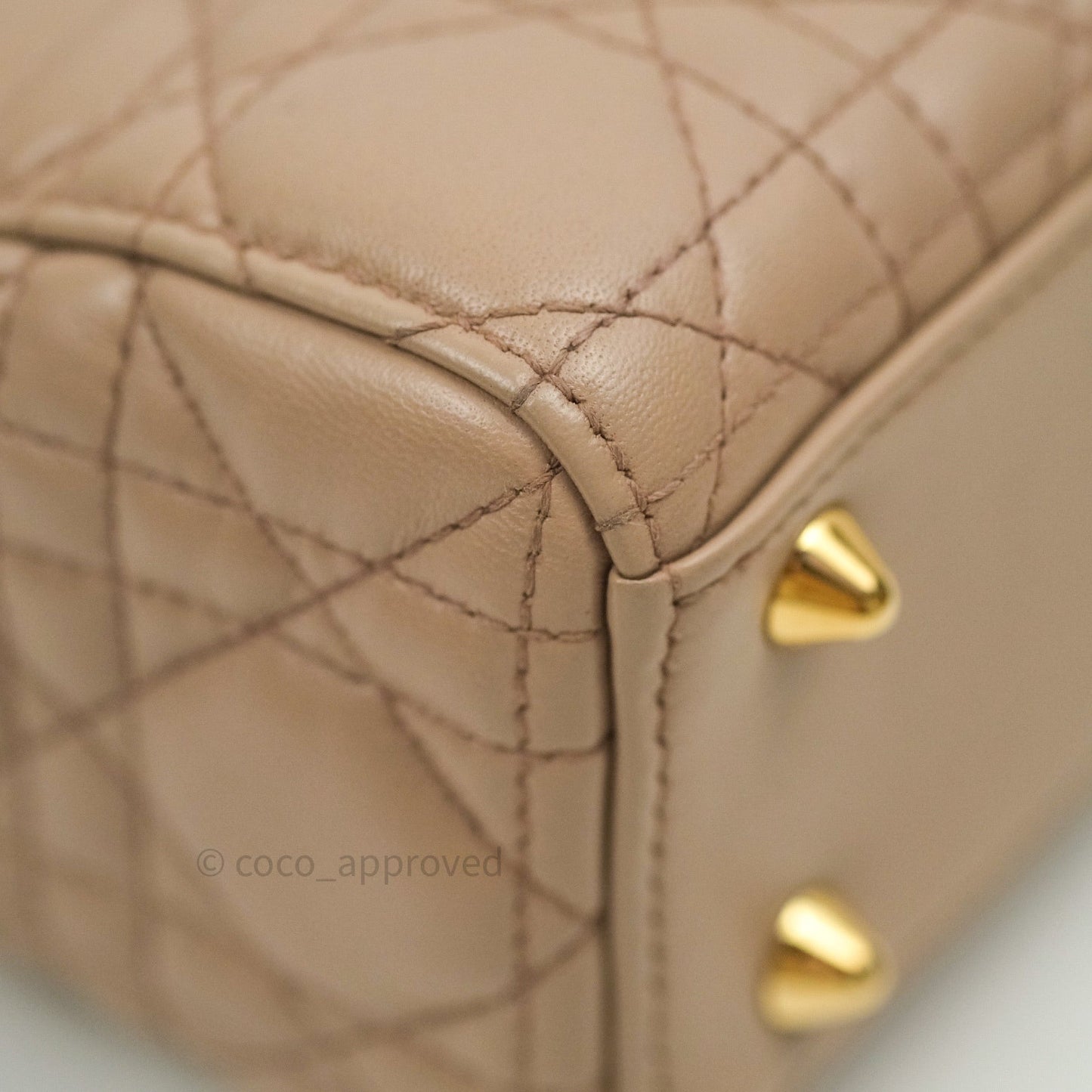 Christian Dior Lambskin My ABCDior Lady Dior Beige Gold Hardware