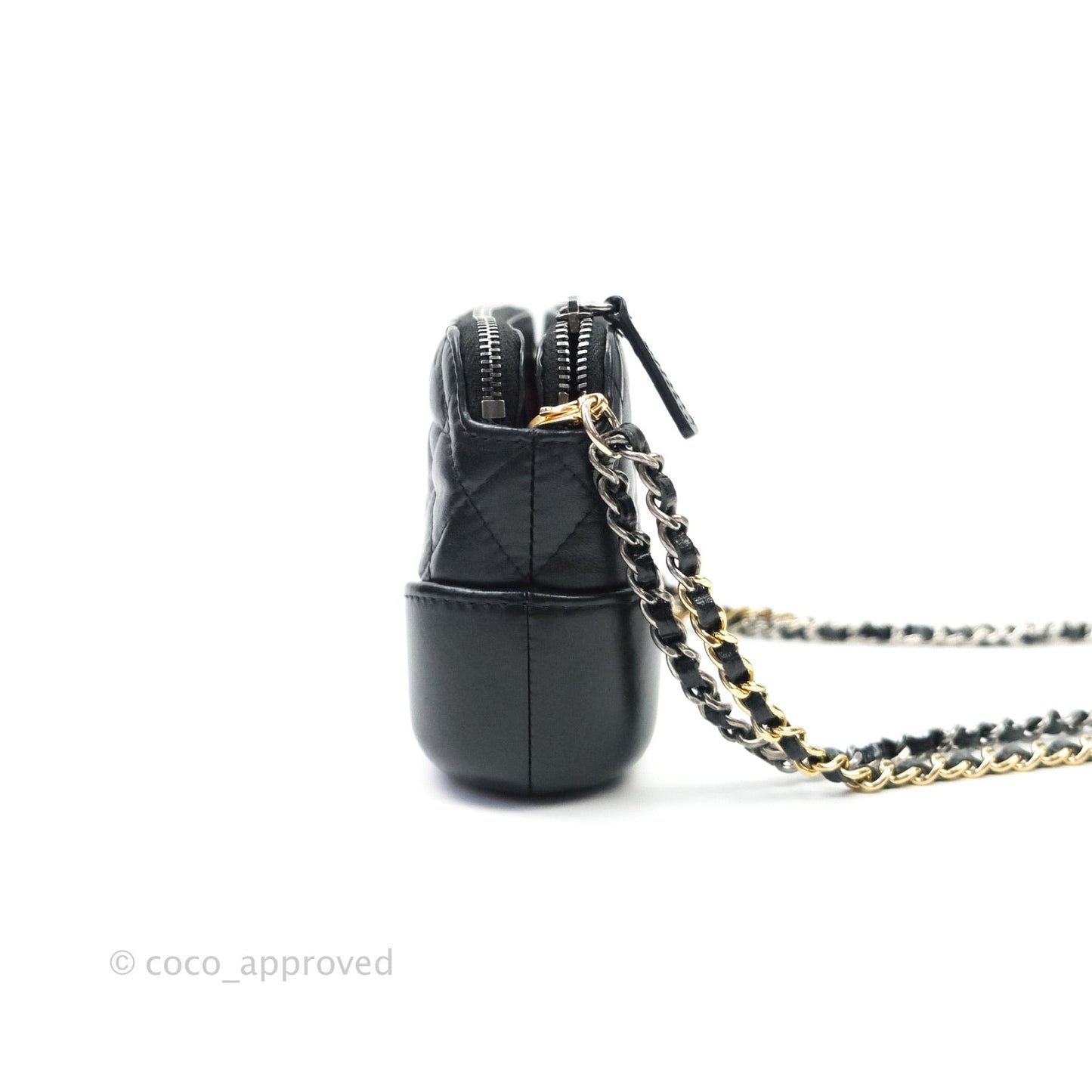 Chanel Gabrielle Clutch With Chain Aged Calfskin Black Mixed Hardware