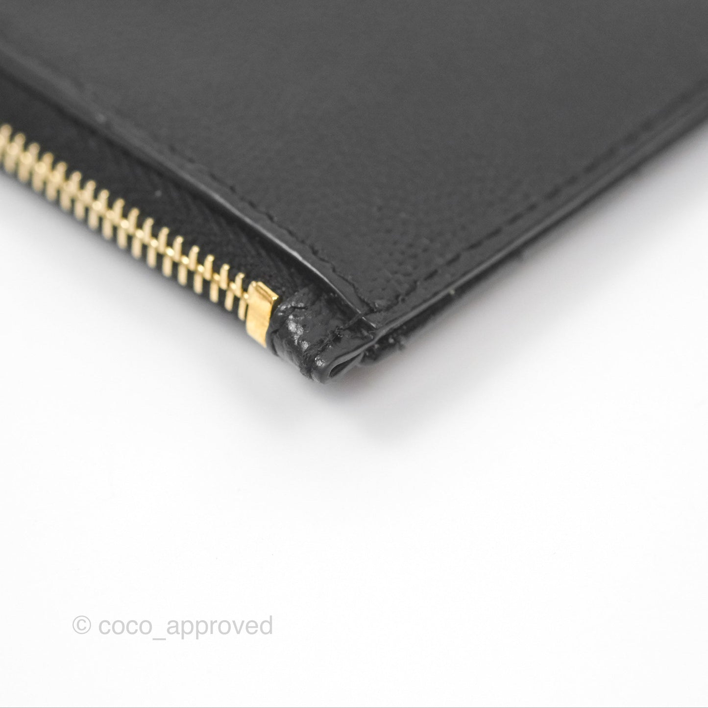 Saint Laurent Cassandre Matelasse Fragments Zipped Card Case Black Grain De Poudre