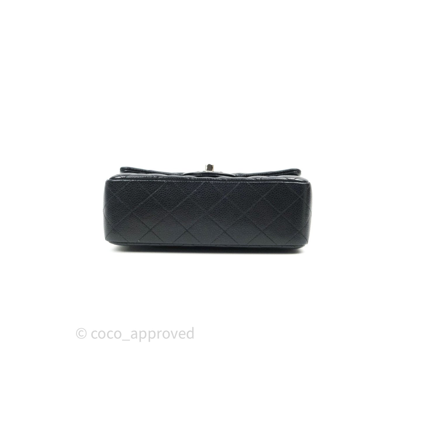 Chanel Quilted Mini Rectangular Black Caviar Silver Hardware