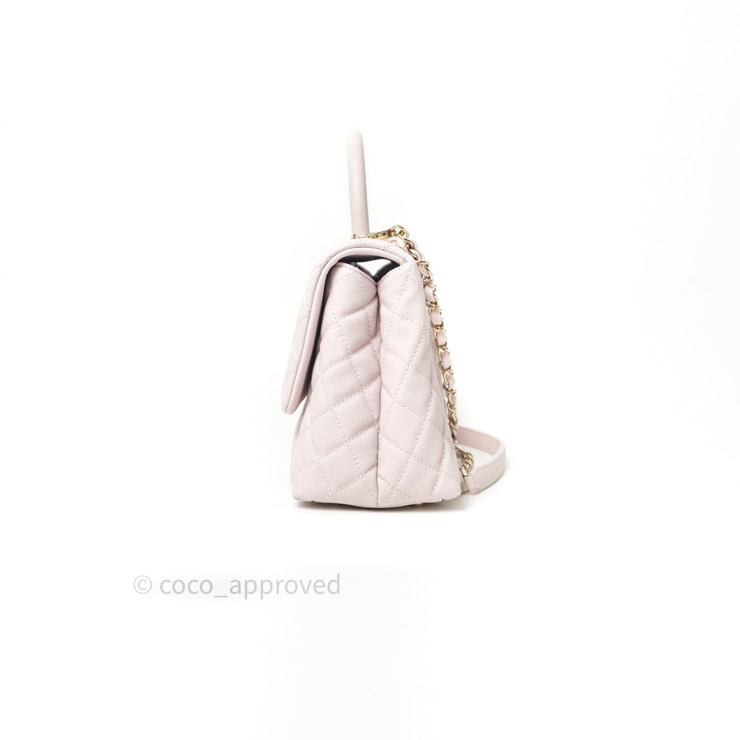 Chanel Small Coco Handle Quilted Lilac Pink Light Gold Hardware
