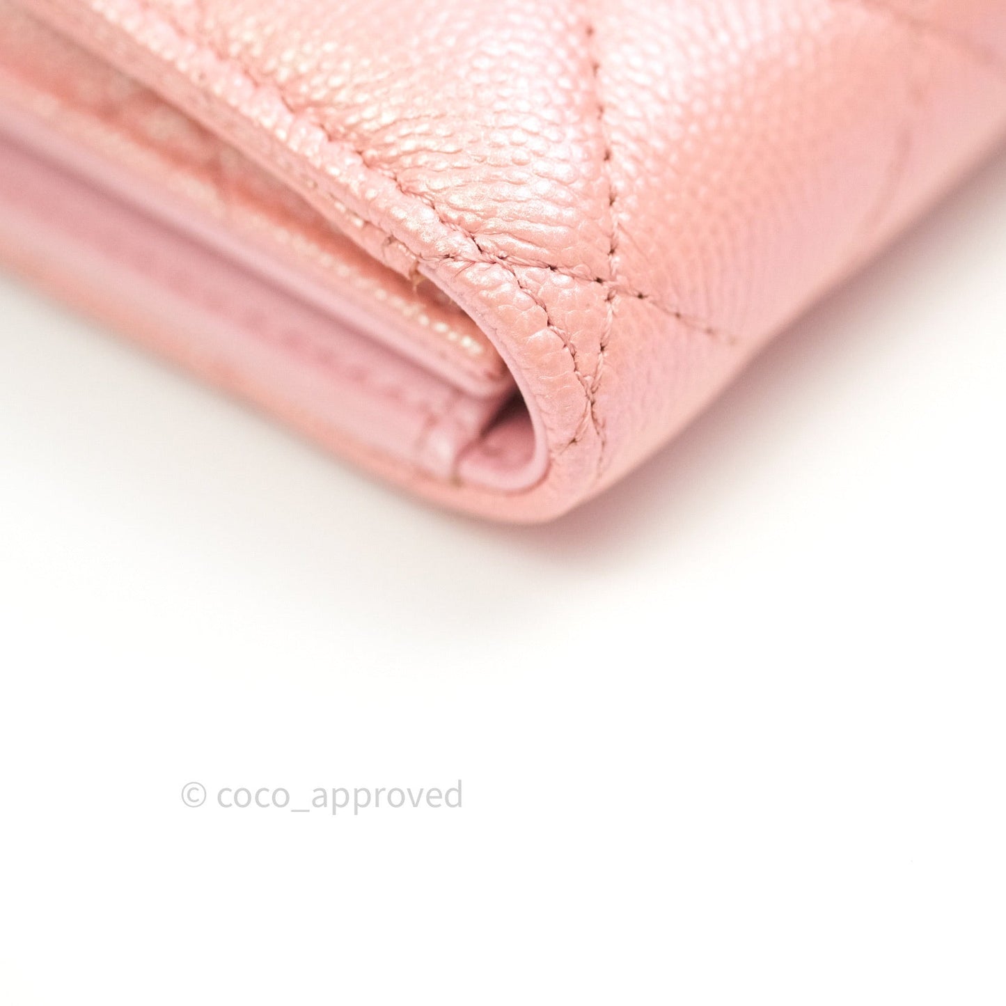 Chanel Classic Small Compact Wallet Iridescent Pink Large CC Hardware