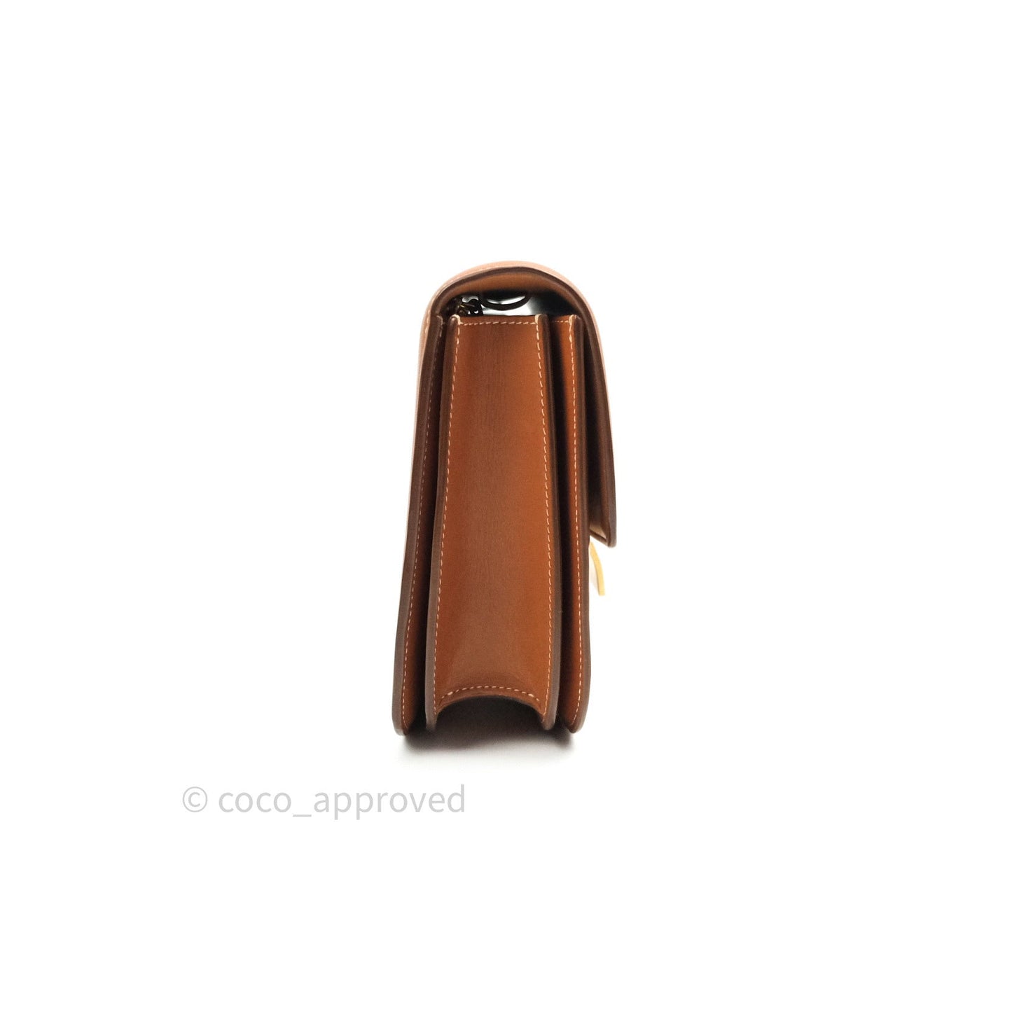Celine Box Brown Tan Calfskin Leather Medium Classic Gold Hardware