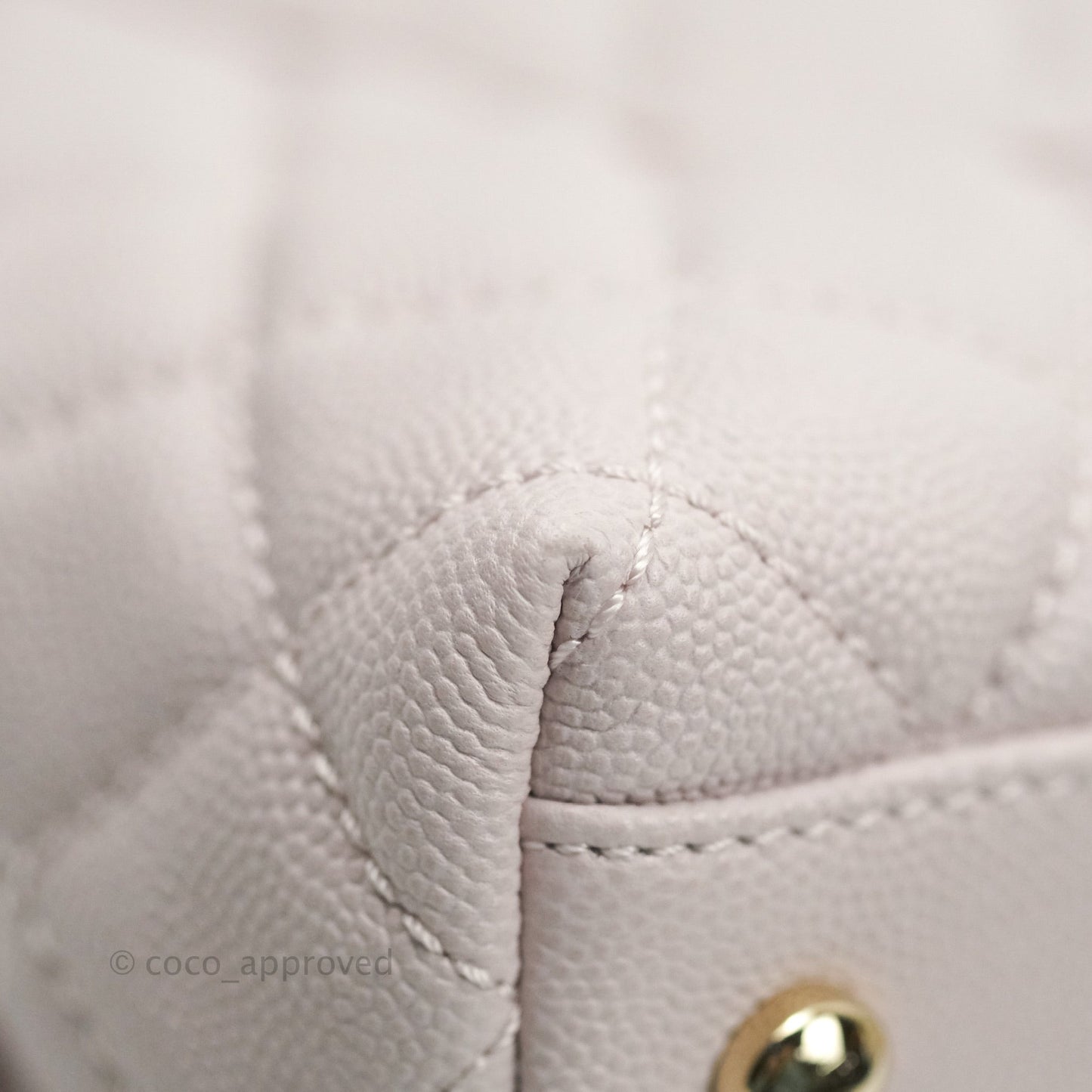 Chanel Small Coco Handle Quilted Lilac Caviar Gold Hardware