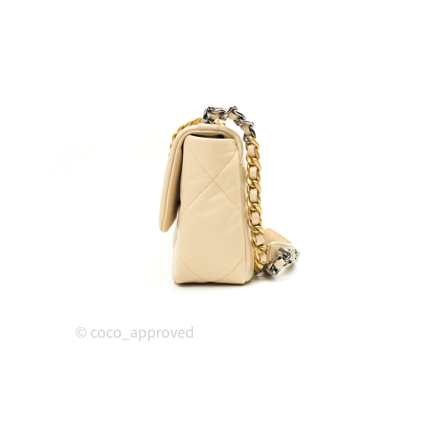 Chanel 19 Small Beige Goatskin Mixed Hardware 20A