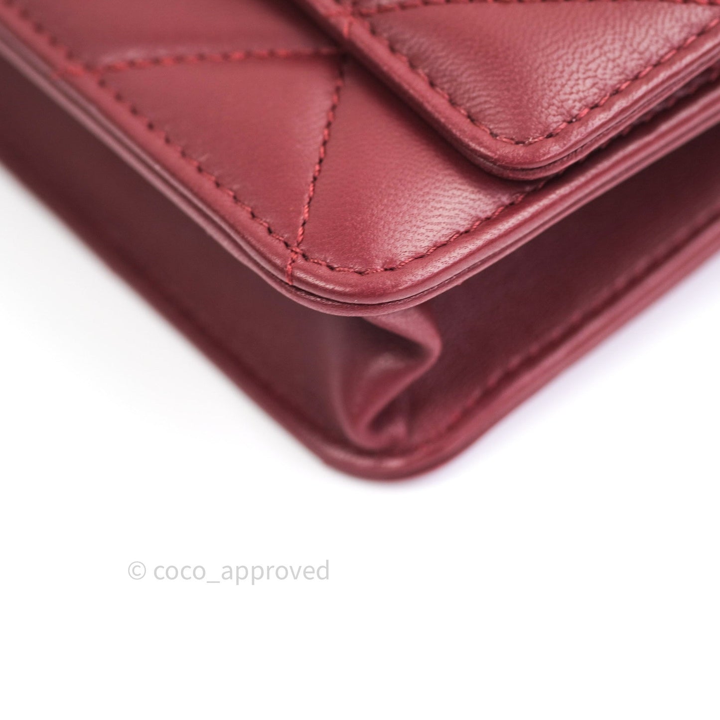 Chanel Trendy CC WOC Wallet on Chain Burgundy Lambskin Gold Hardware