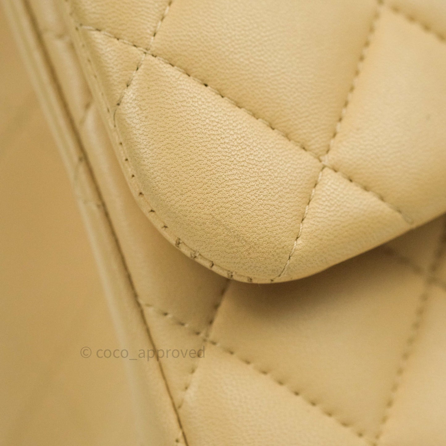 Chanel Classic Jumbo Double Flap Beige Lambskin Gold Hardware⁣⁣