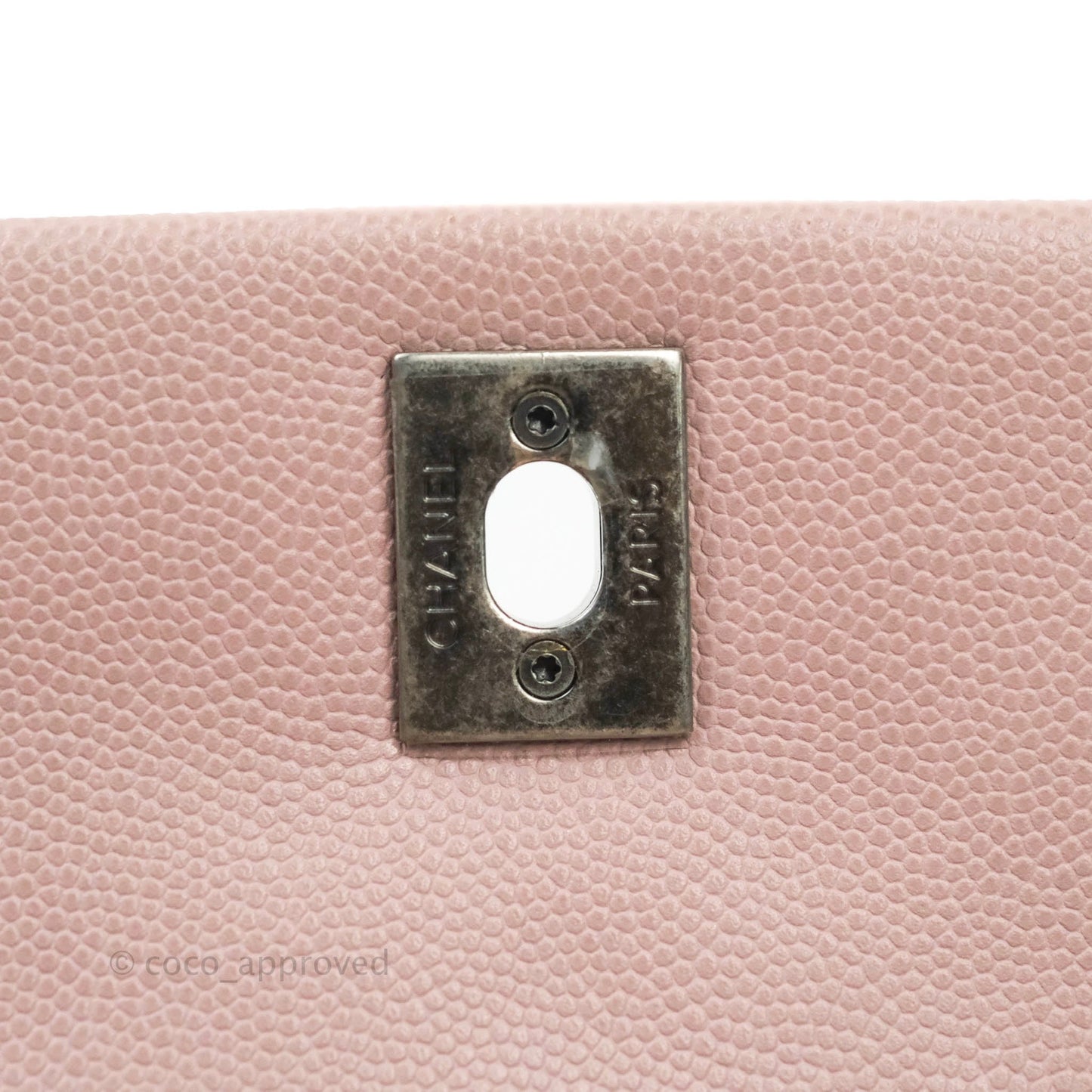 Chanel Mini (Small) Coco Handle Quilted Pink Caviar Ruthenium Hardware