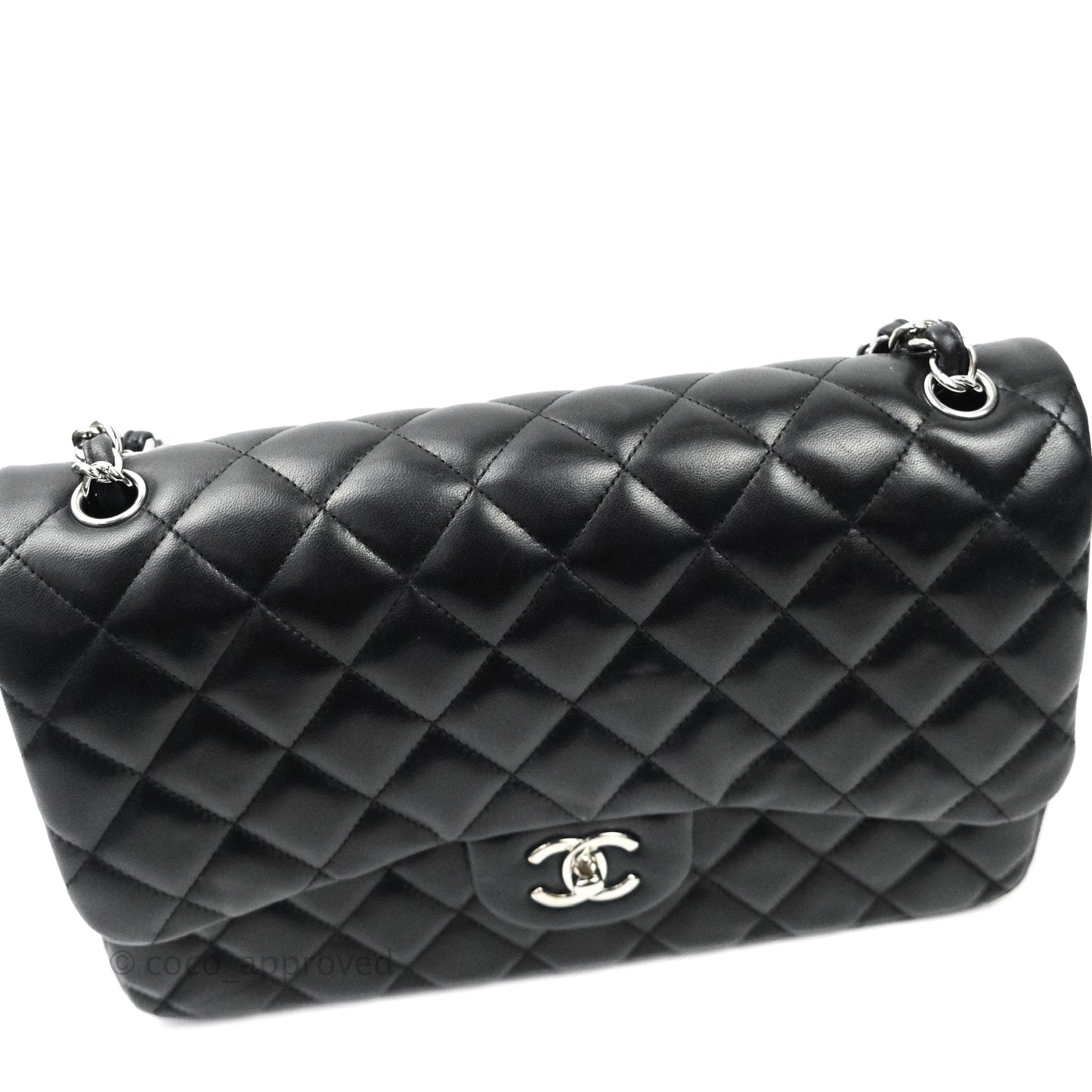 Chanel Jumbo Double Flap Black Lambskin Silver Hardware⁣⁣