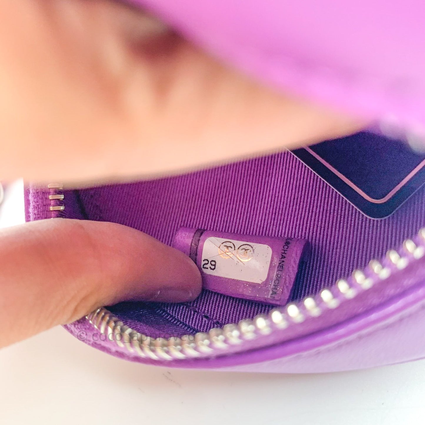 Chanel Round Circle Bag Purple Silver Hardware