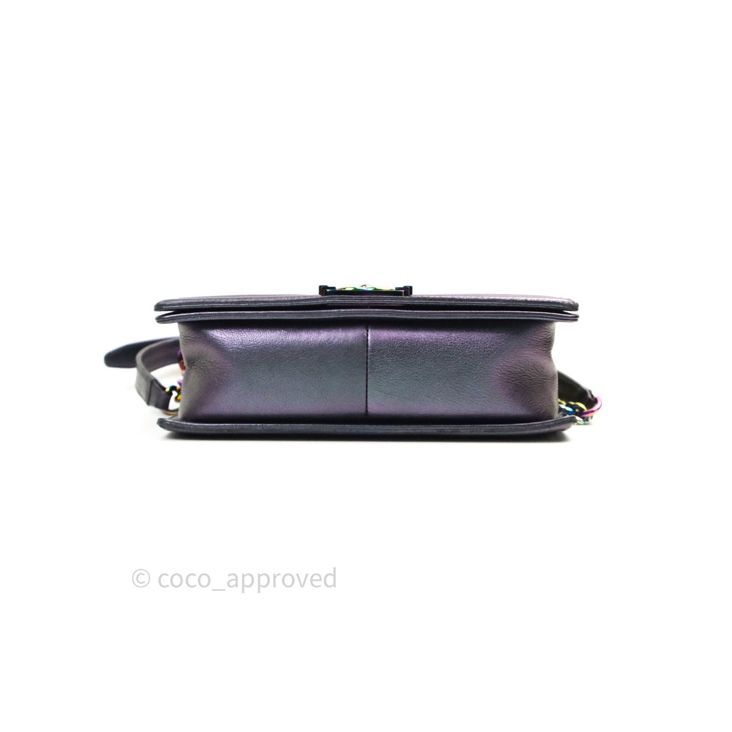 Chanel Purple Mermaid Iridescent Medium Calfskin Boy Bag