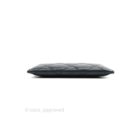 Chanel Quilted Classic Black Caviar Gold Hardware Flat Card Holder