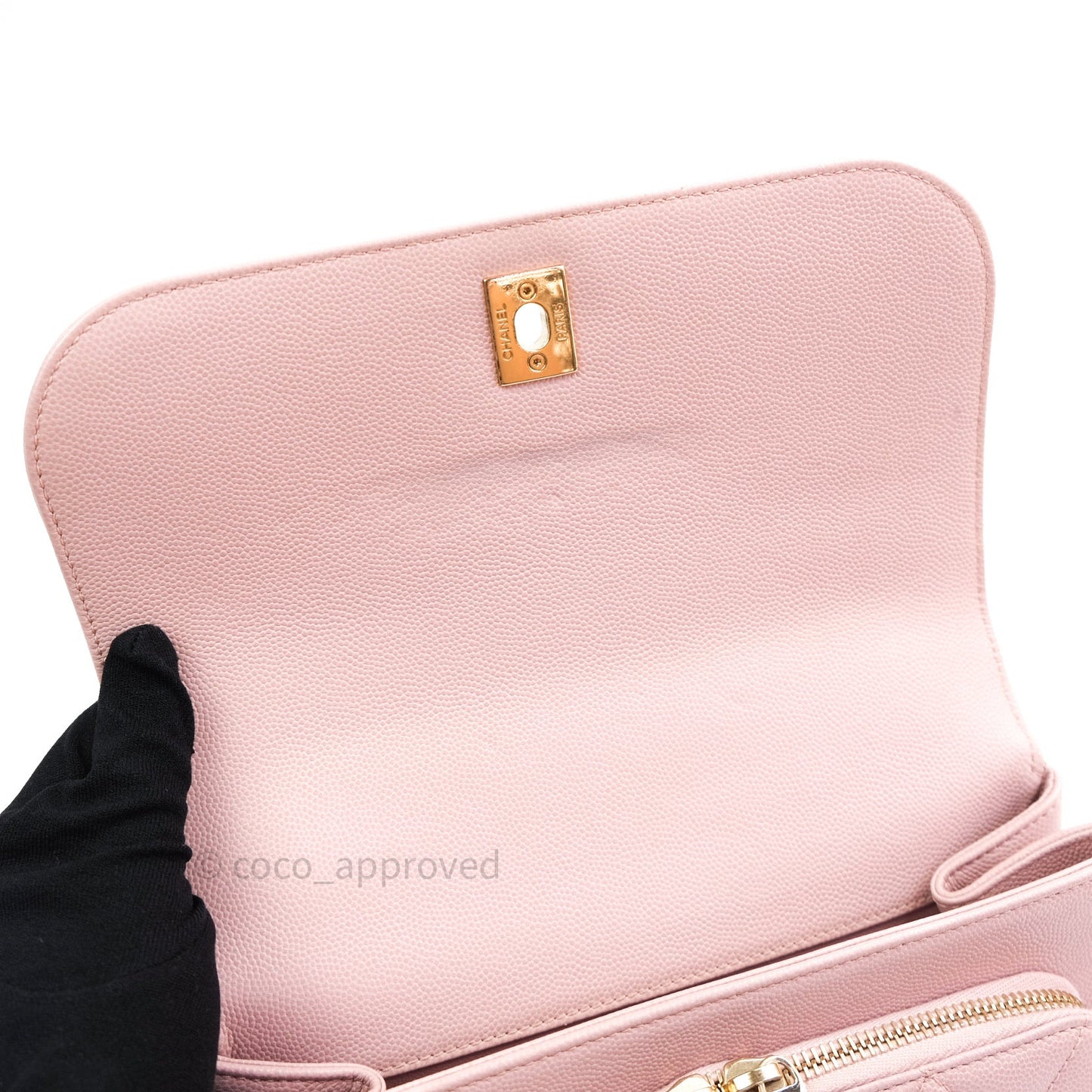 Chanel Quilted Medium Business Affinity Flap Light Pink Light Gold Hardware