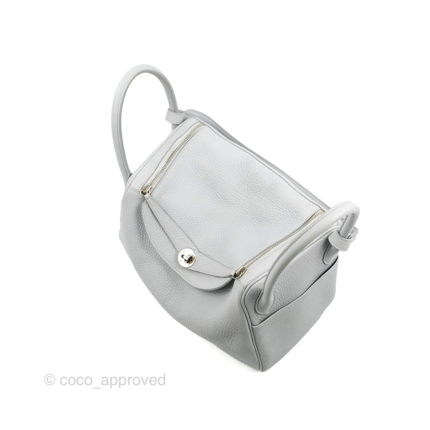 Hermès Lindy 30 Bleu Pale Clemence Palladium Hardware