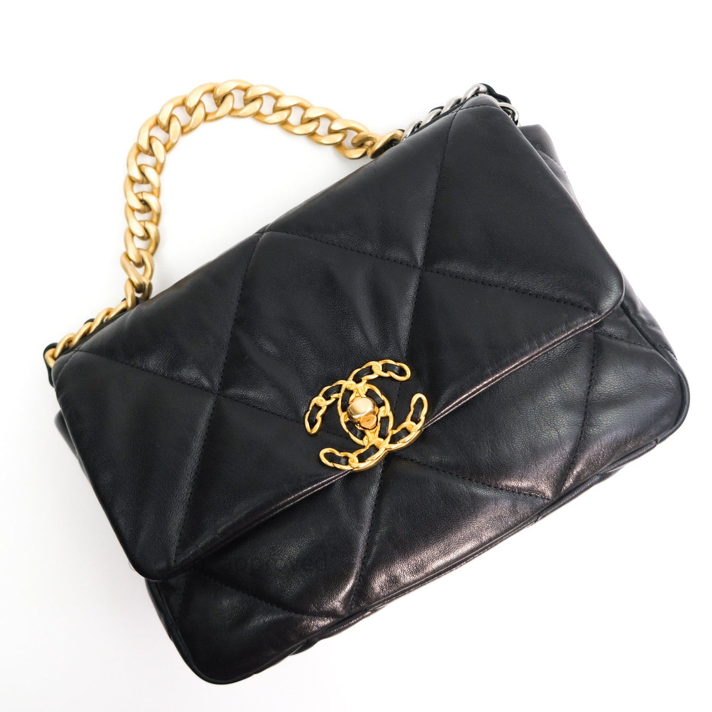 Chanel 19 Small Beige Goatskin Mixed Hardware