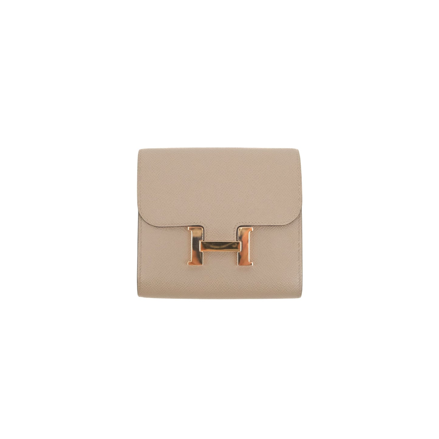 Hermès Constance Short Wallet Gris Asphalt Epsom Rose Gold Hardware
