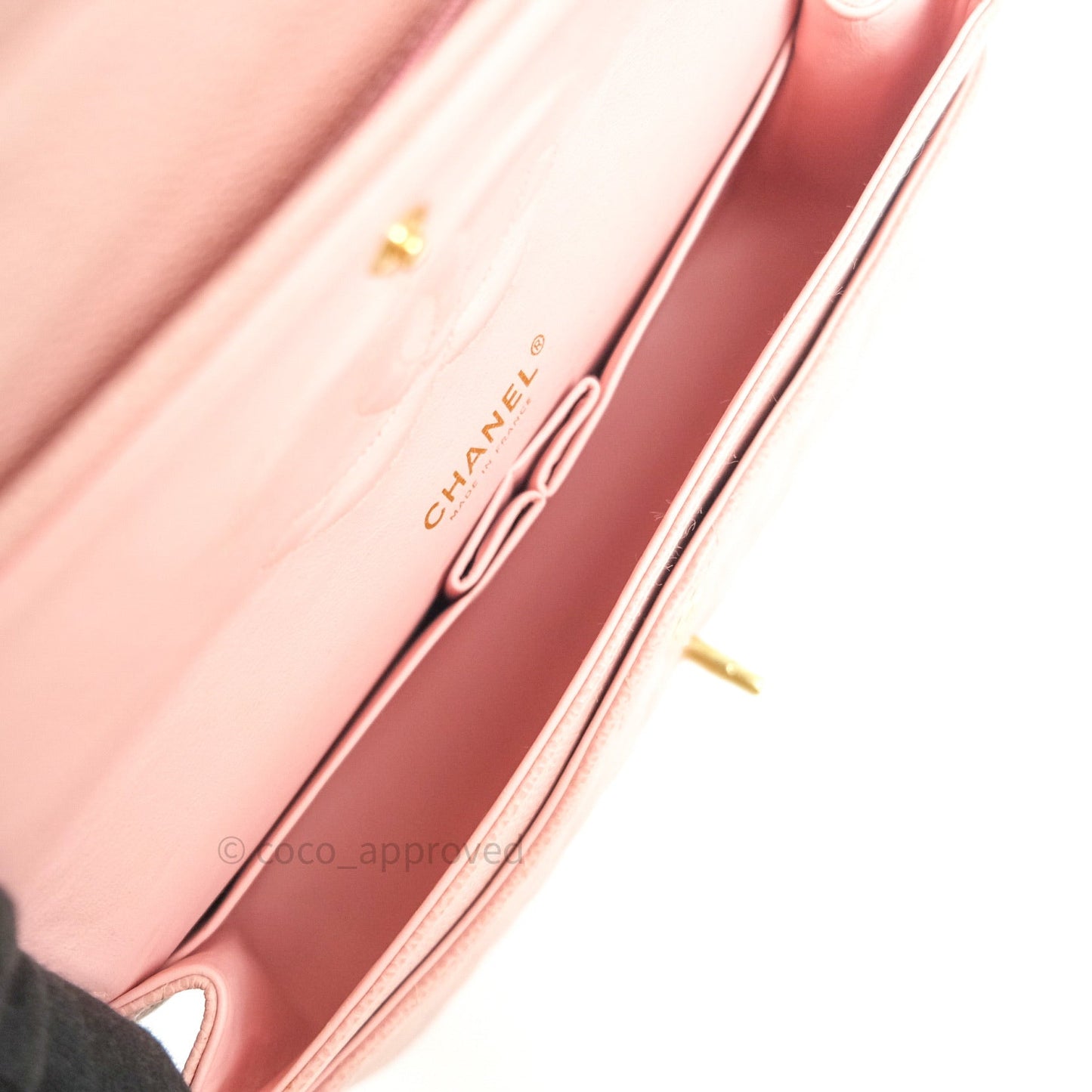 Chanel Classic M/L Medium Double Flap Bag Pink Caviar 24K Gold Hardware