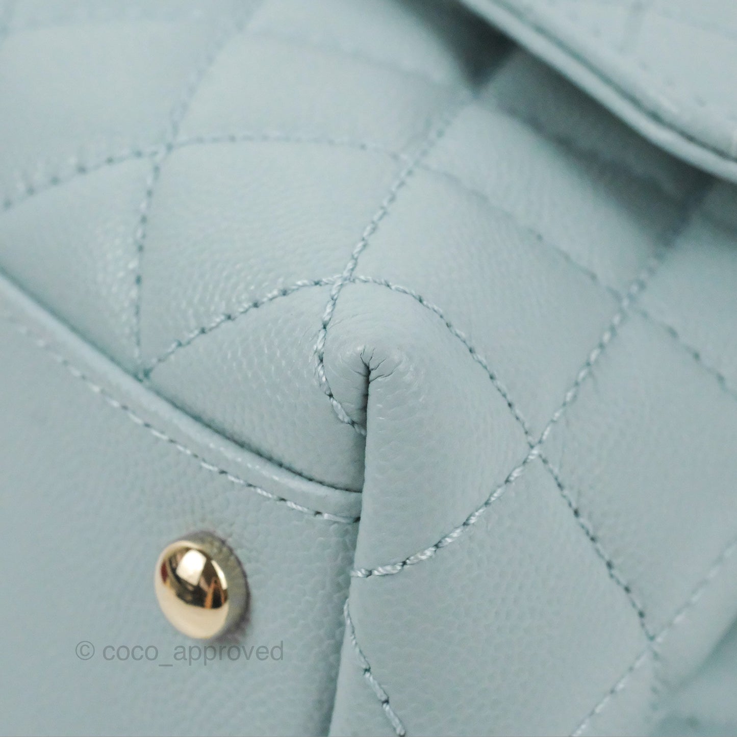 Chanel Small Coco Handle Blue Caviar Gold Hardware