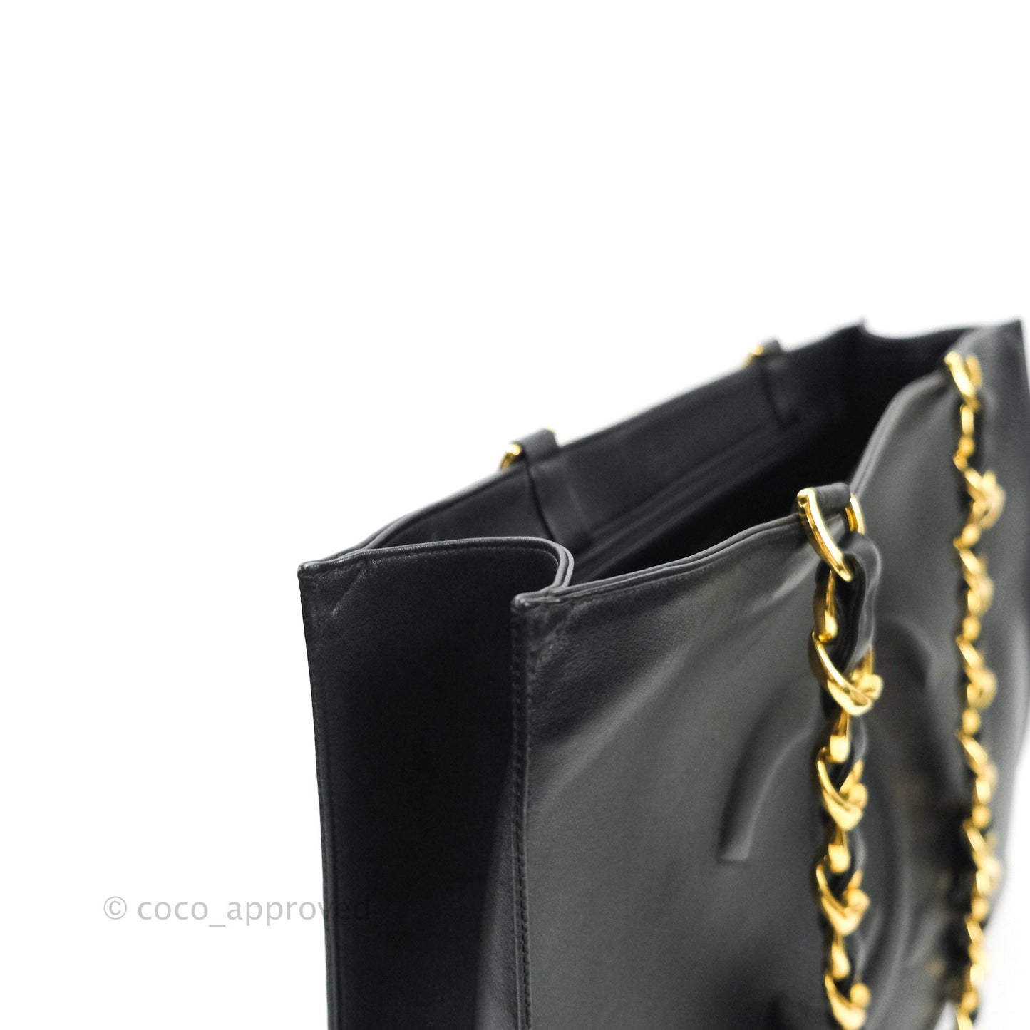 Chanel Vintage CC Chunky Chain Calfskin XL Tote 24K Gold Hardware