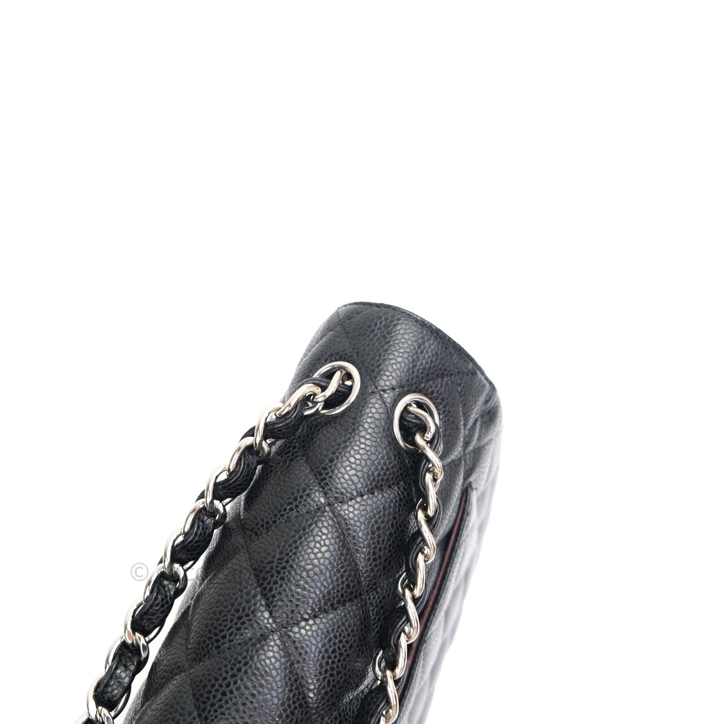 Chanel Classic Jumbo Double Flap Black Quilted Caviar Silver Hardware⁣⁣