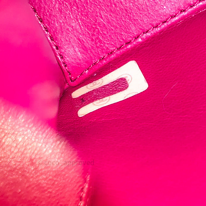 Chanel Vintage Dark Red Pink Lambskin 24K Gold Hardware