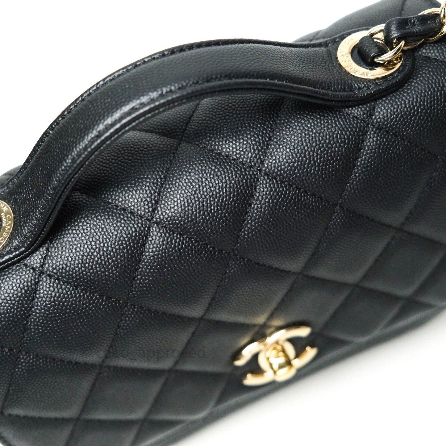 Chanel Quilted Medium Business Affinity Flap Black Caviar Light Gold Hardware