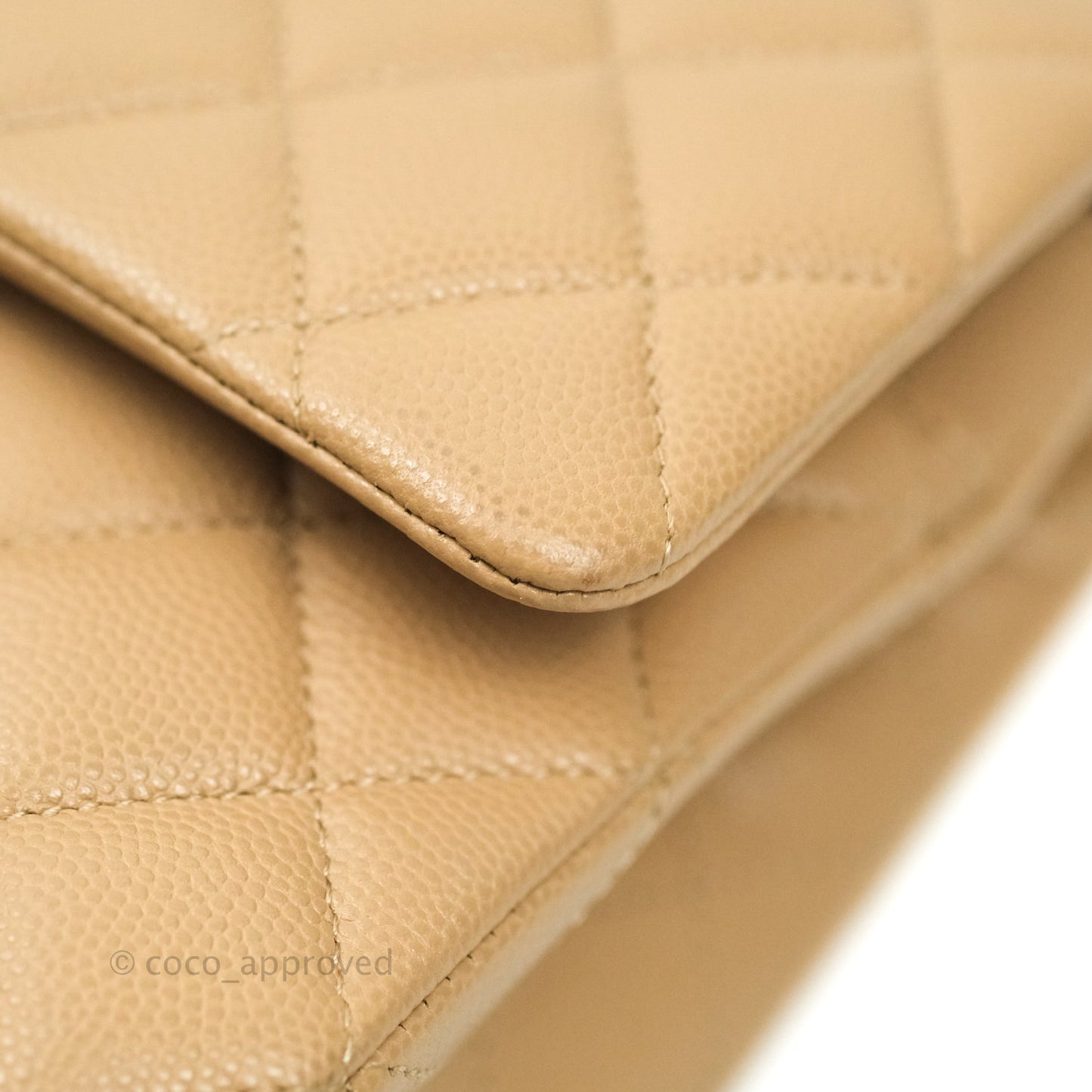 Chanel Classic M/L Medium Double Flap Dark Beige Caviar Gold Hardware 19B