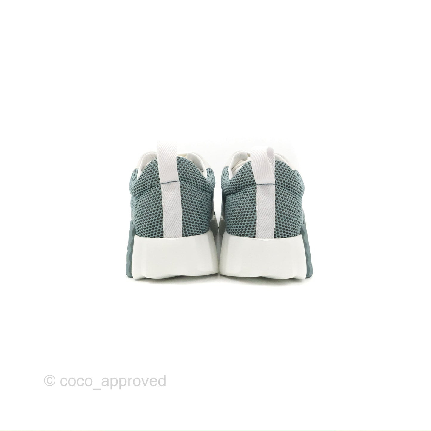 Hermes Bouncing Sneaker Vert D'eau/White Size 38