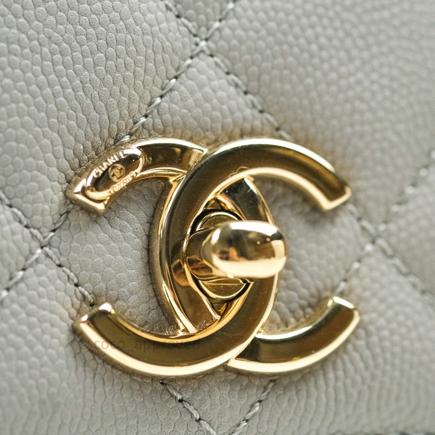 Chanel Caviar Quilted Small Business Affinity Flap Grey Light Gold Hardware