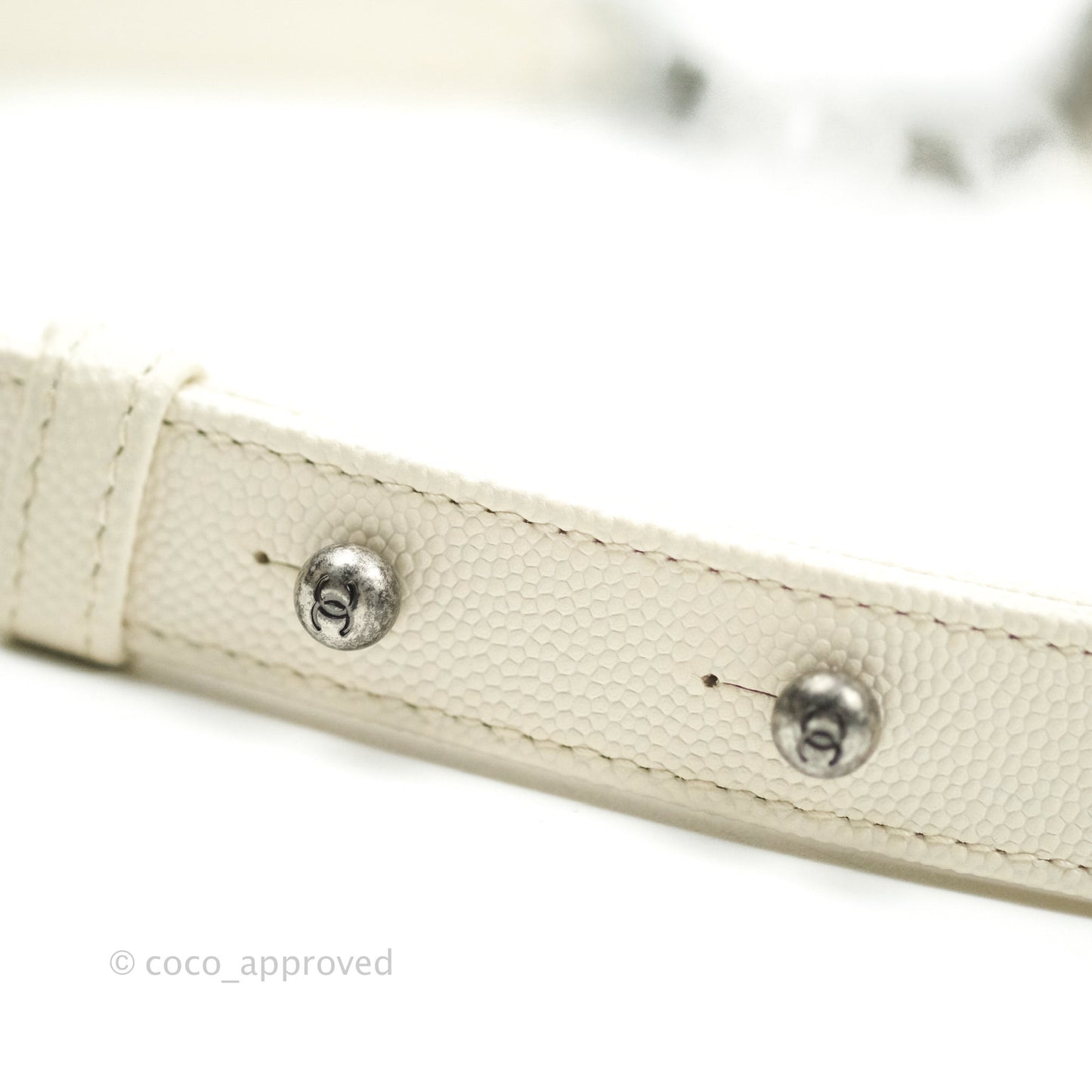Chanel Quilted Medium Caviar Ivory Boy Flap Ruthenium Hardware