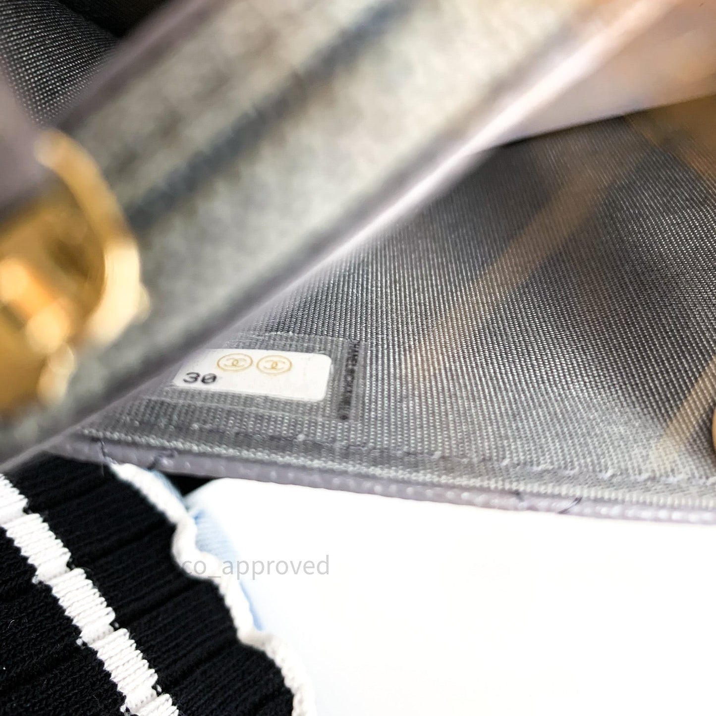 Chanel Quilted Wallet on Chain WOC Grey Caviar Gold Hardware