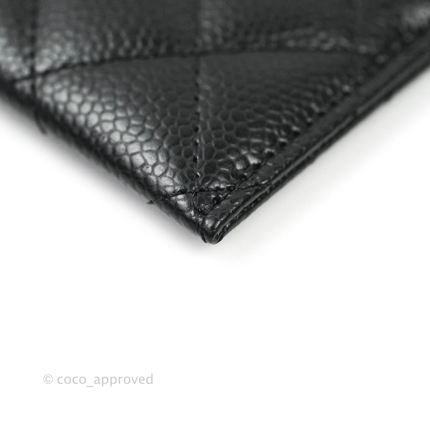 Chanel Black Classic Caviar Flat Card Holder Gold Hardware