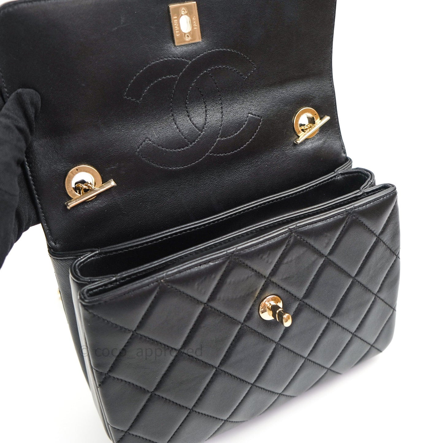 Chanel Trendy CC Small Black Lambskin Gold Hardware