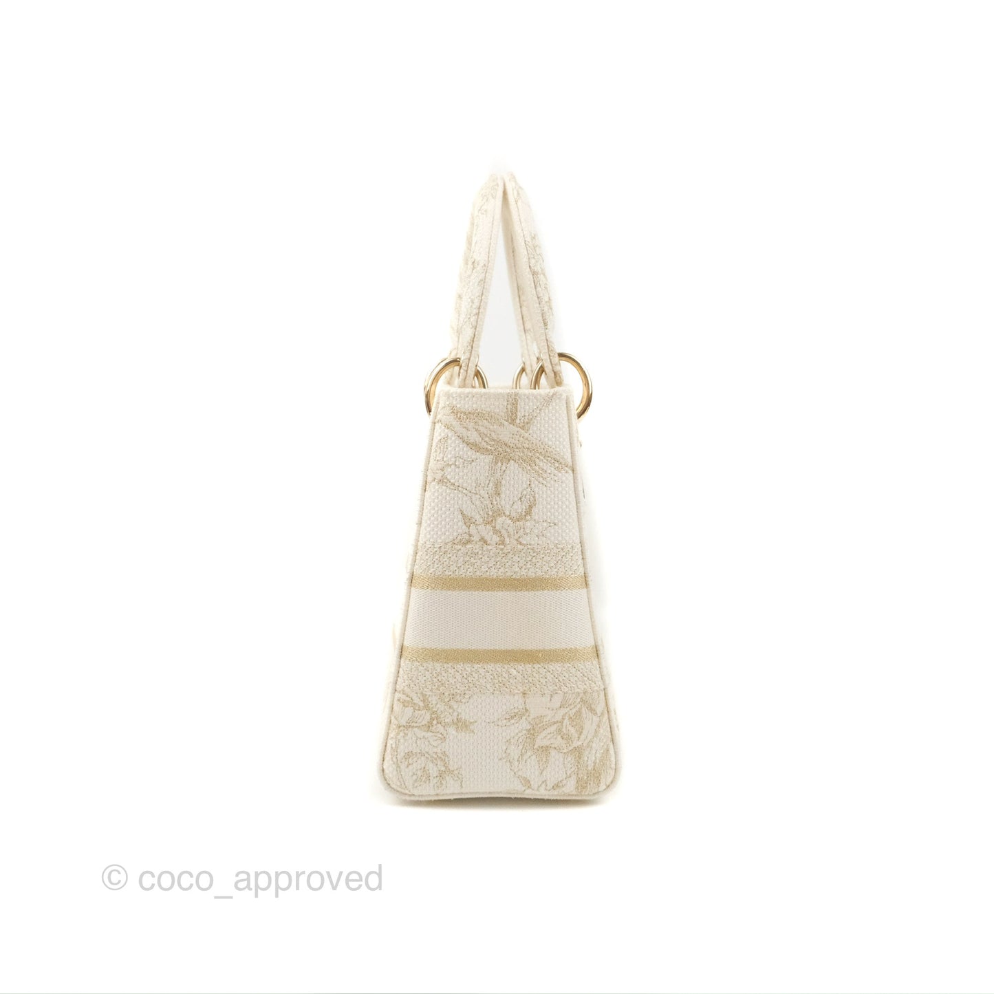 Christian Dior Medium Lady D-Lite Bag Dior Jardin d'Hiver Embroidery White