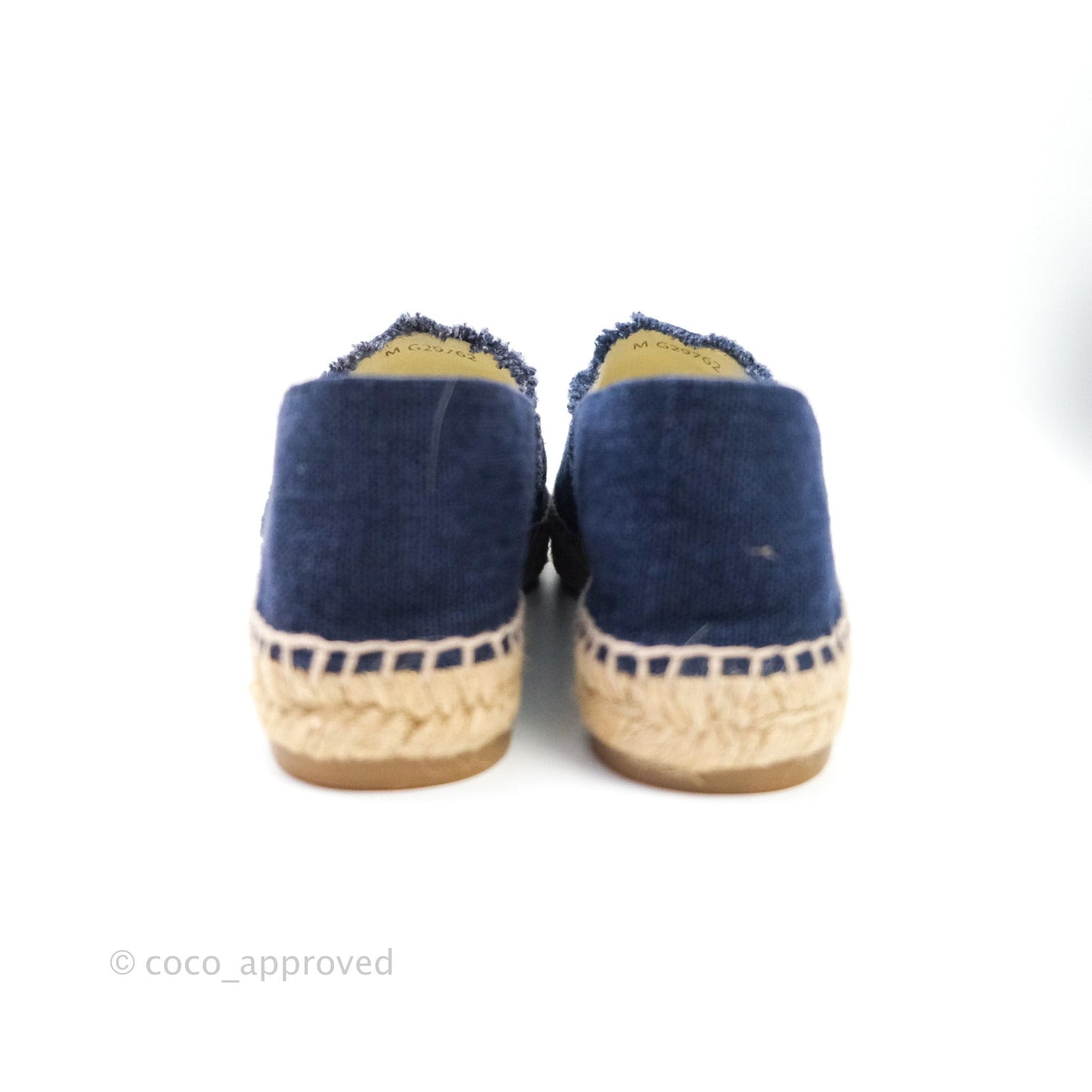 Chanel Espadrille Navy Black Tweed Size 39