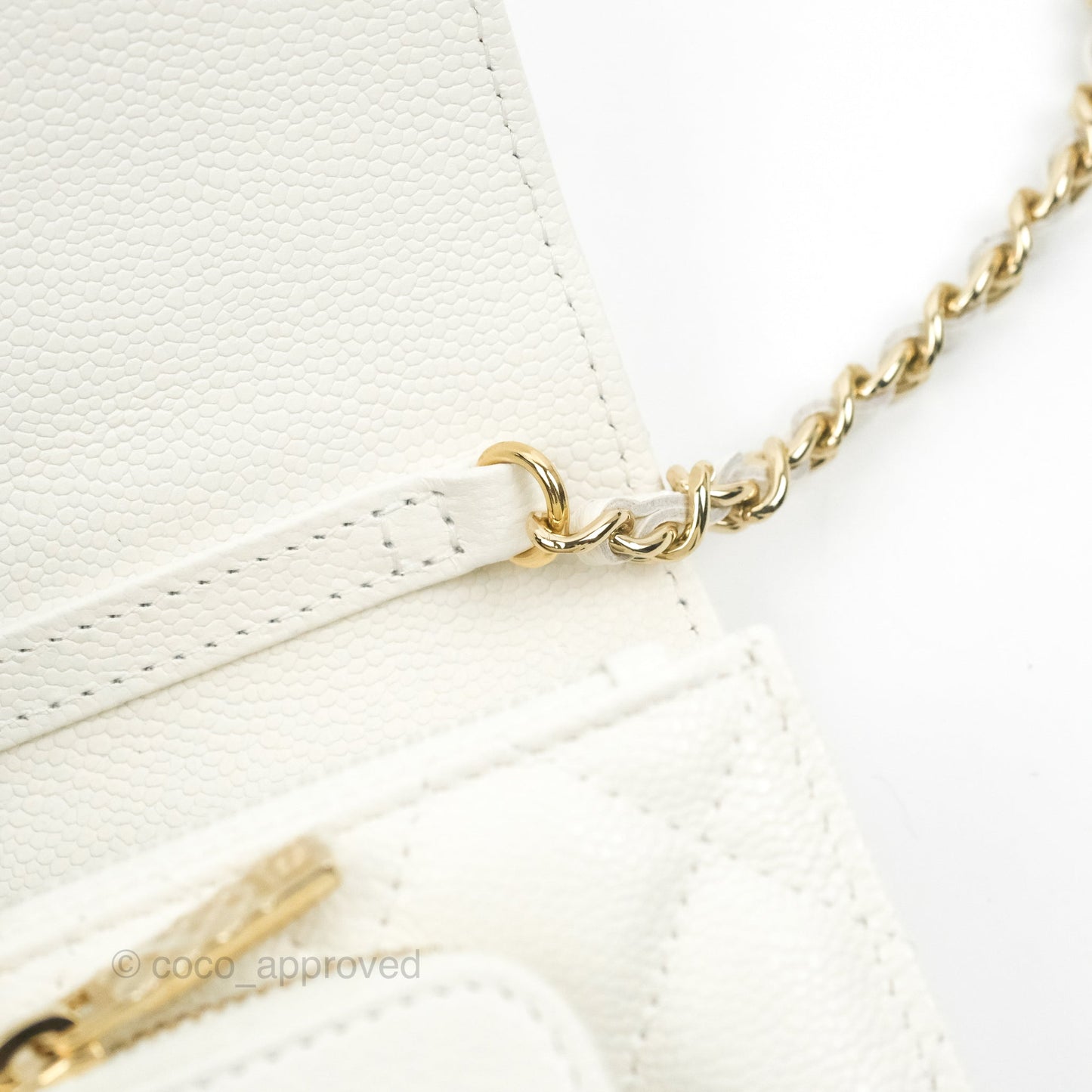Chanel Business Affinity Clutch With Chain White Caviar Gold Hardware