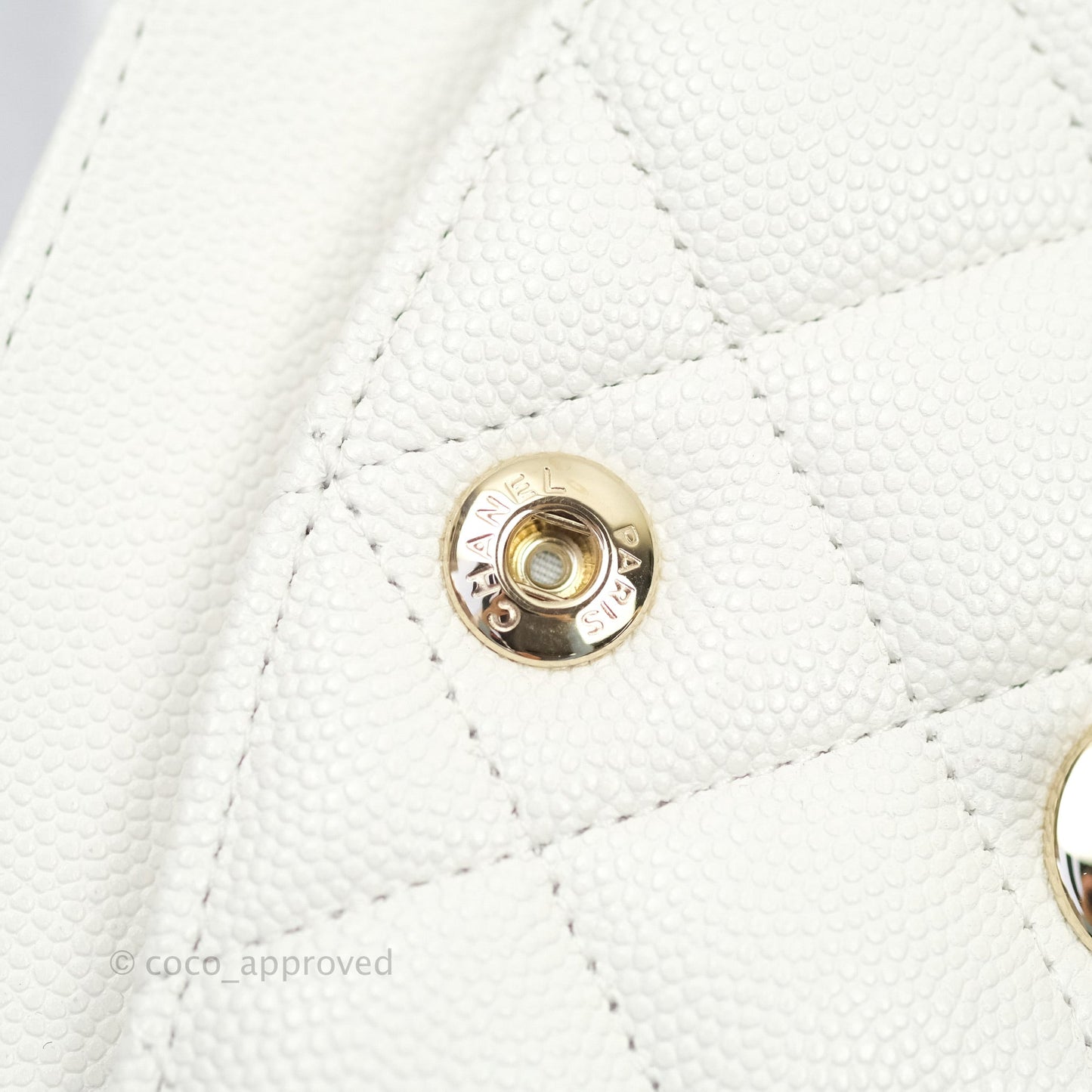 Chanel Classic Small S/M Flap Ivory White Caviar Gold Hardware