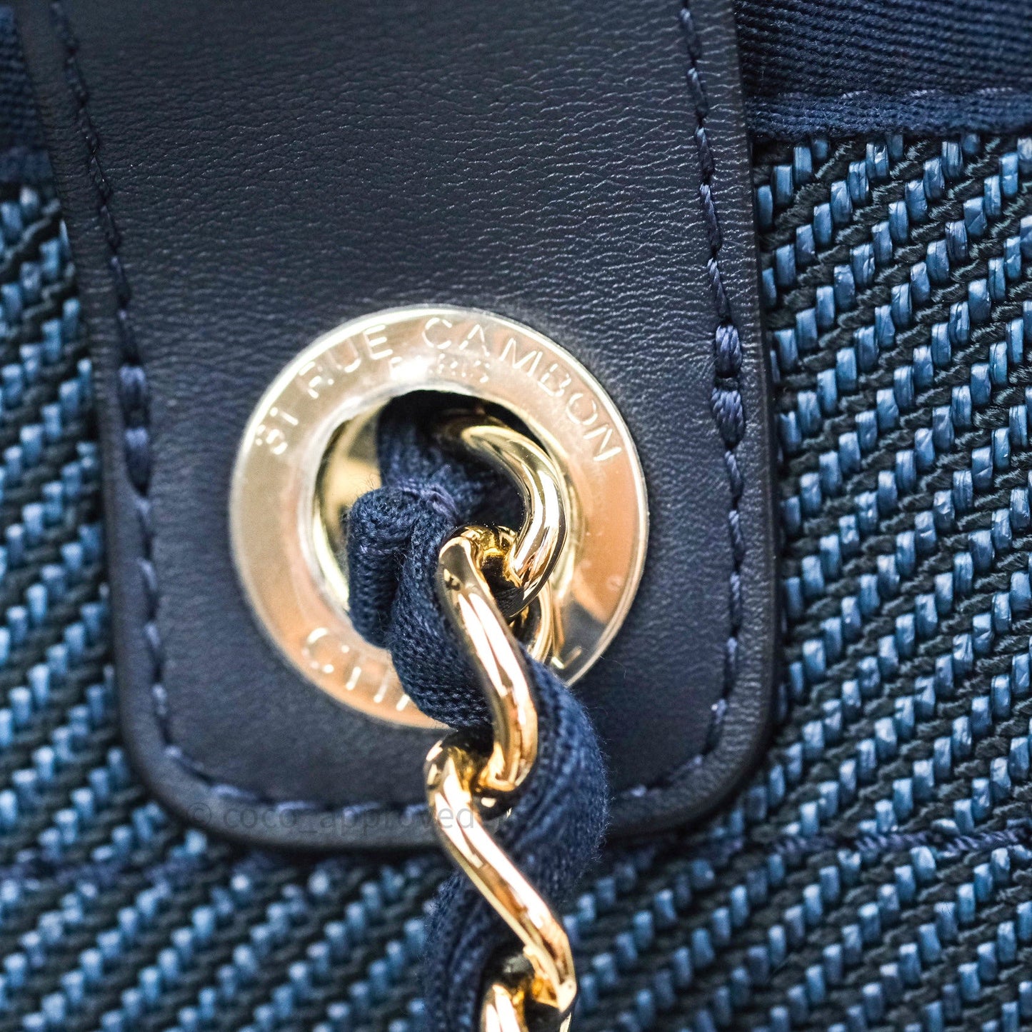 Chanel Canvas Large Deauville Tote Navy Blue 20A
