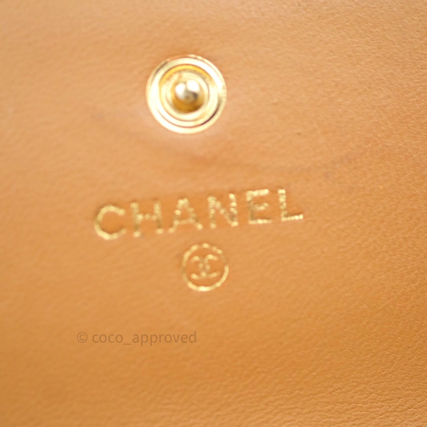 Chanel Dark Beige Lambskin Gold Hardware Long Wallet