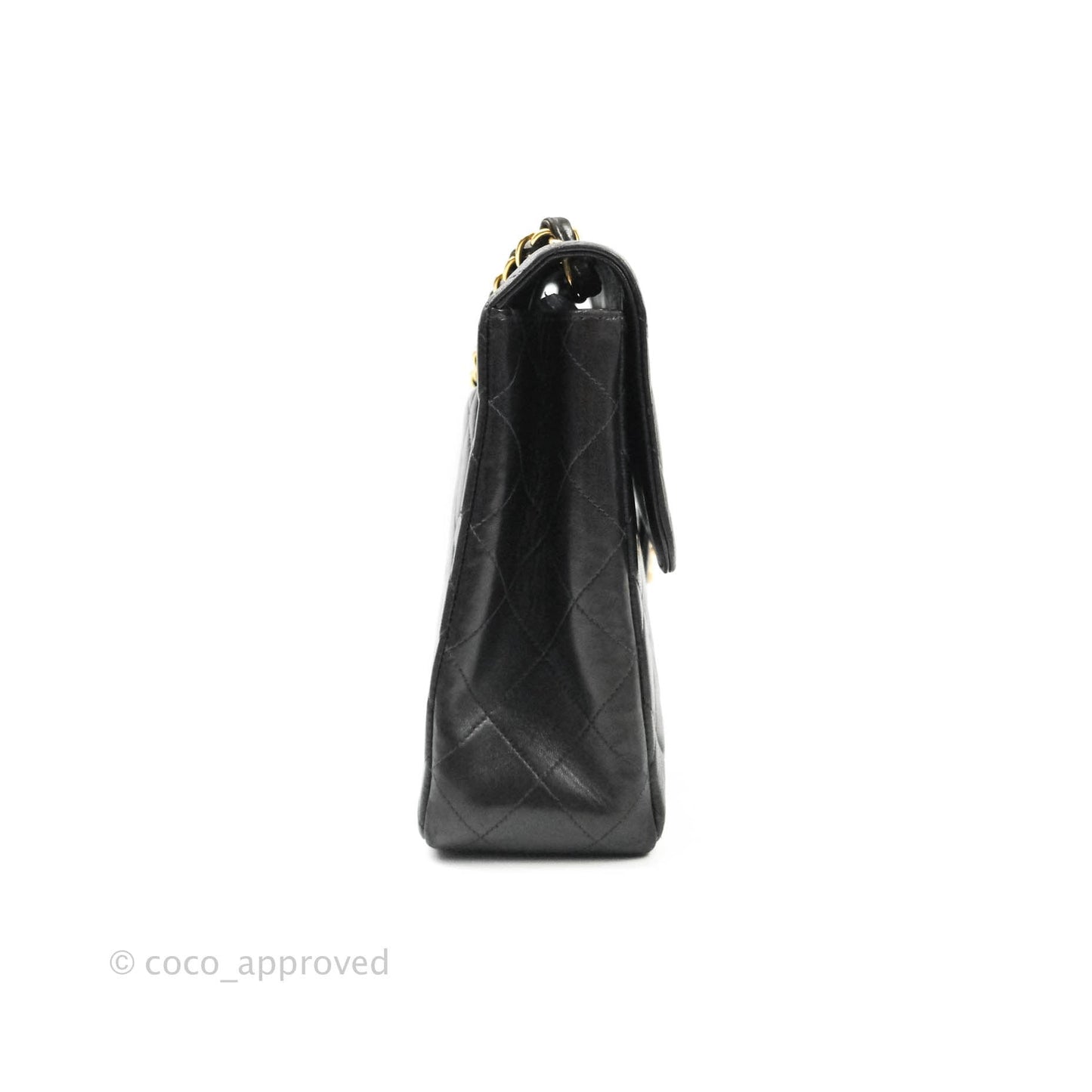 Chanel Vintage XL Jumbo Single Flap Black Lambskin 24K Gold Hardware