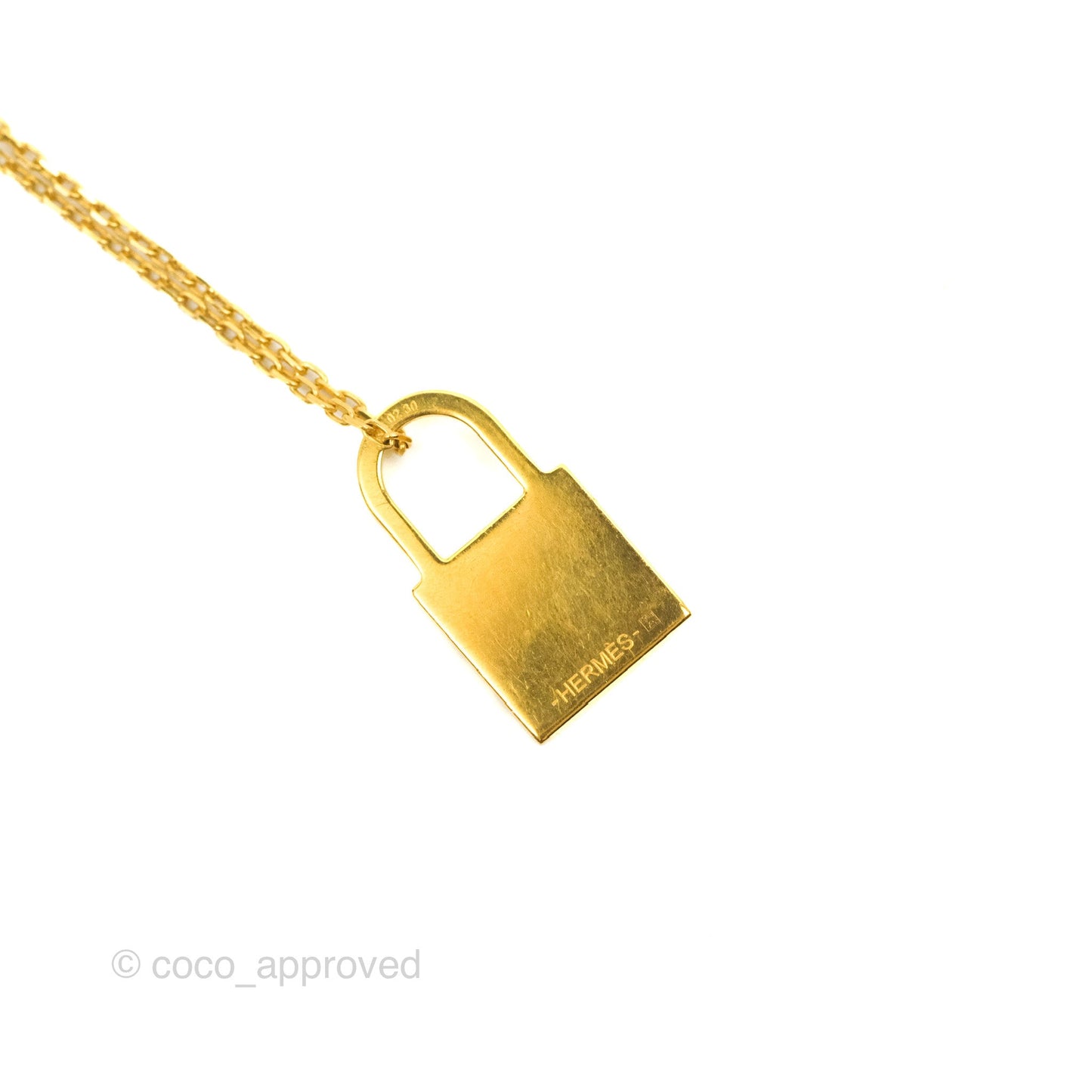Hermès Small O'Kelly Pendant Necklace Etoupe Swift Gold