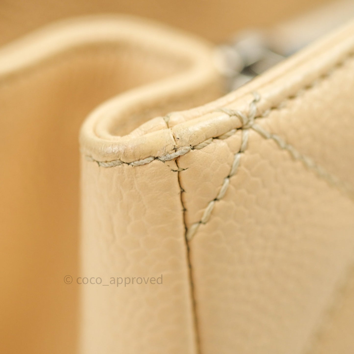 Chanel GST Beige Caviar Silver Hardware