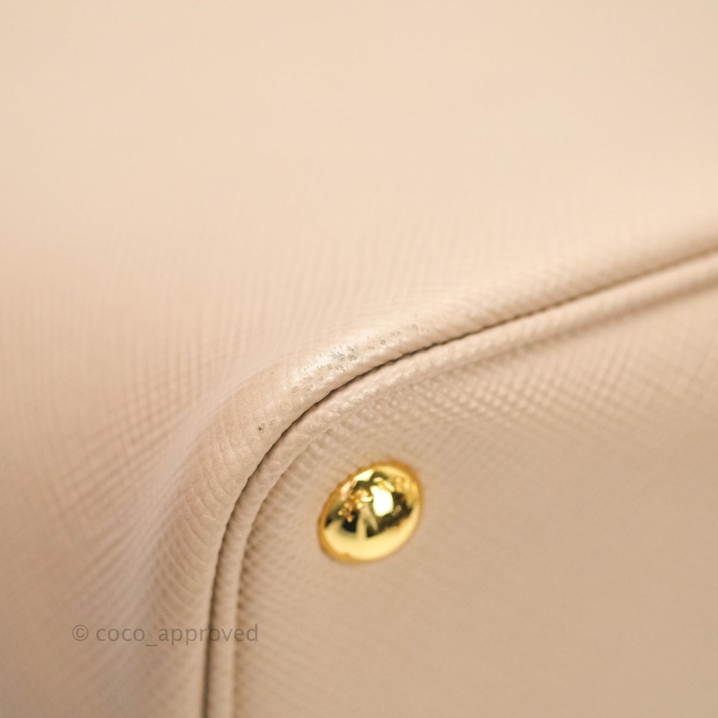 Prada Large Saffiano Cuir Double Prada Bag in Cameo/Rose Gold Hardware