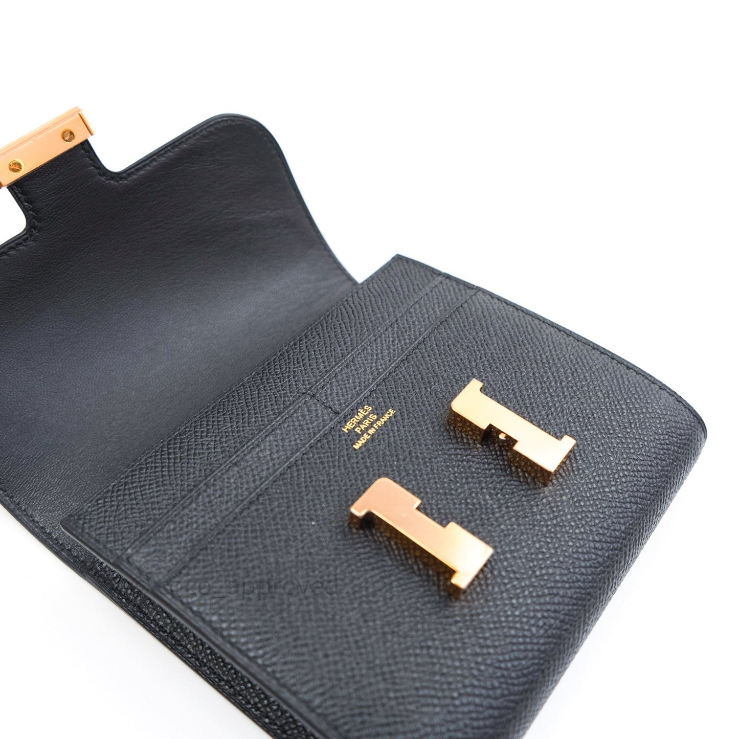 Hermès Constance Short Wallet Black Epsom Gold Hardware