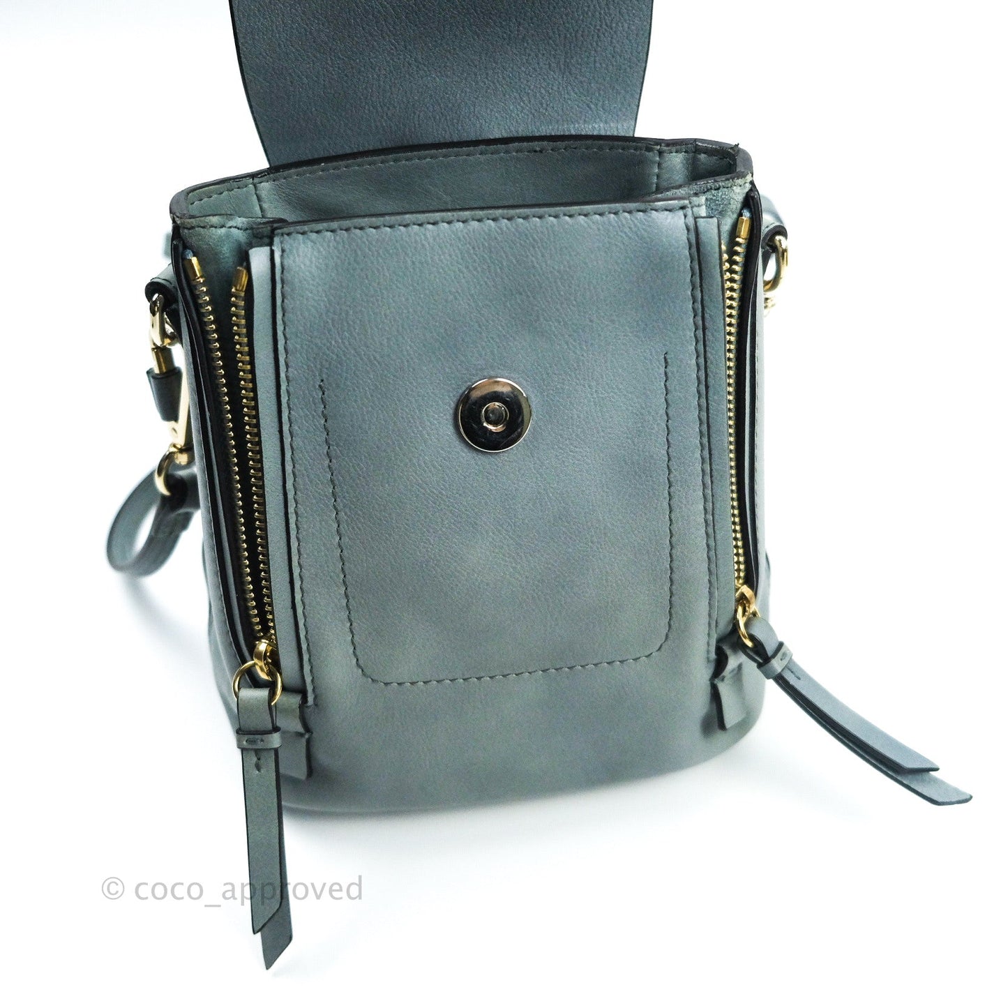 Chloé Suede Calfskin Small Faye Backpack Cloudy Blue