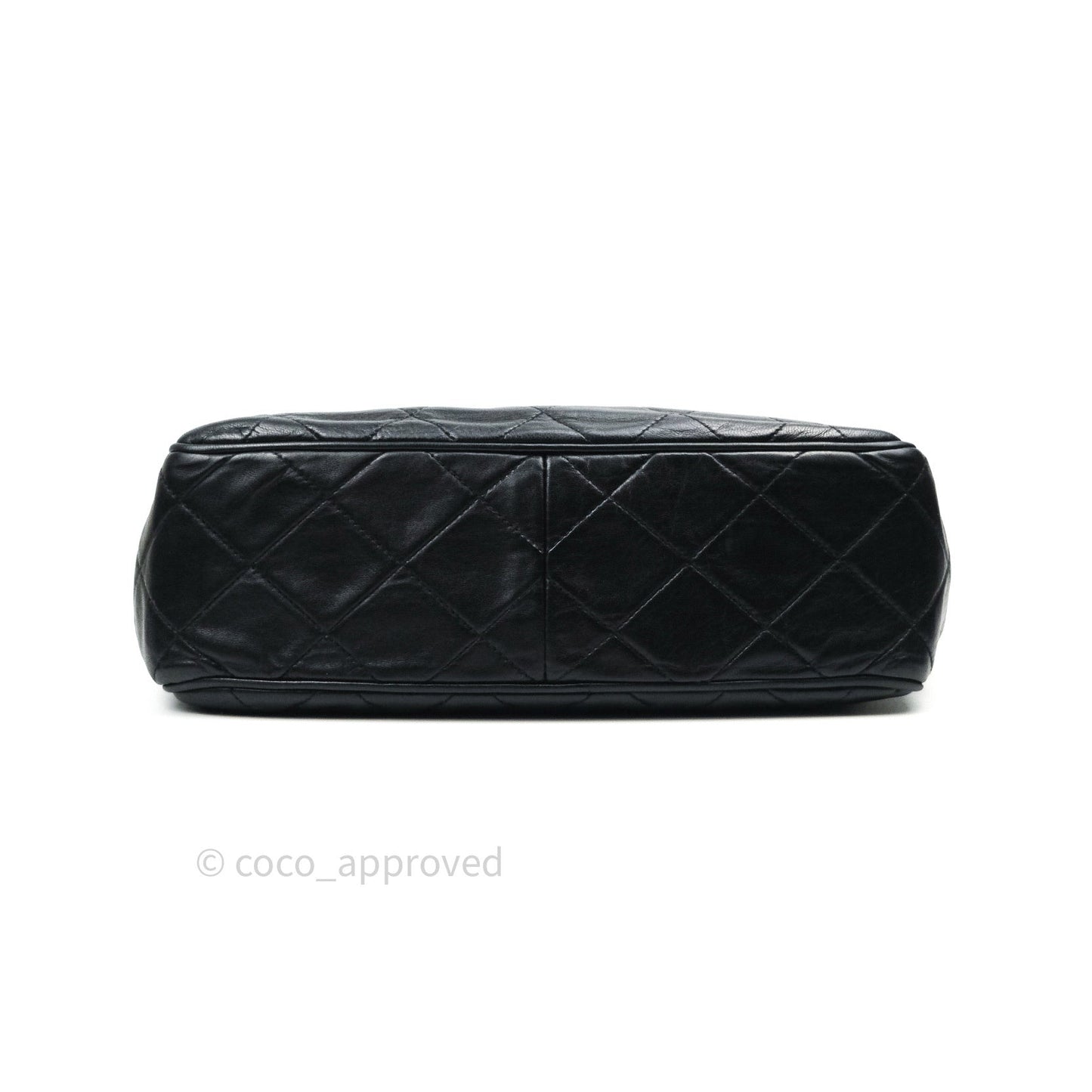 Chanel Black Quilted Lambskin Vintage Classic Camera Bag 24K Gold Hardware