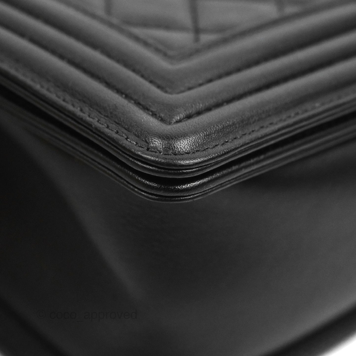 Chanel Quilted Medium Boy Black Calfskin Ruthenium Hardware